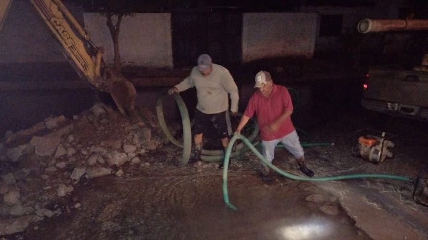 Fuga de agua deja sin el servicio a Huatabampo; duraron cinco horas sin suministro