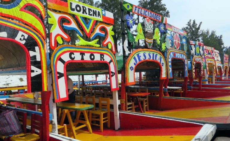 Trajineras en Xochimilco