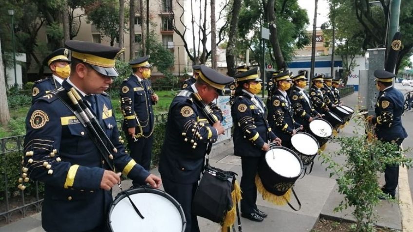 Así celebra la SSC a la Banda de Guerra de la Policía Auxiliar de la CDMX