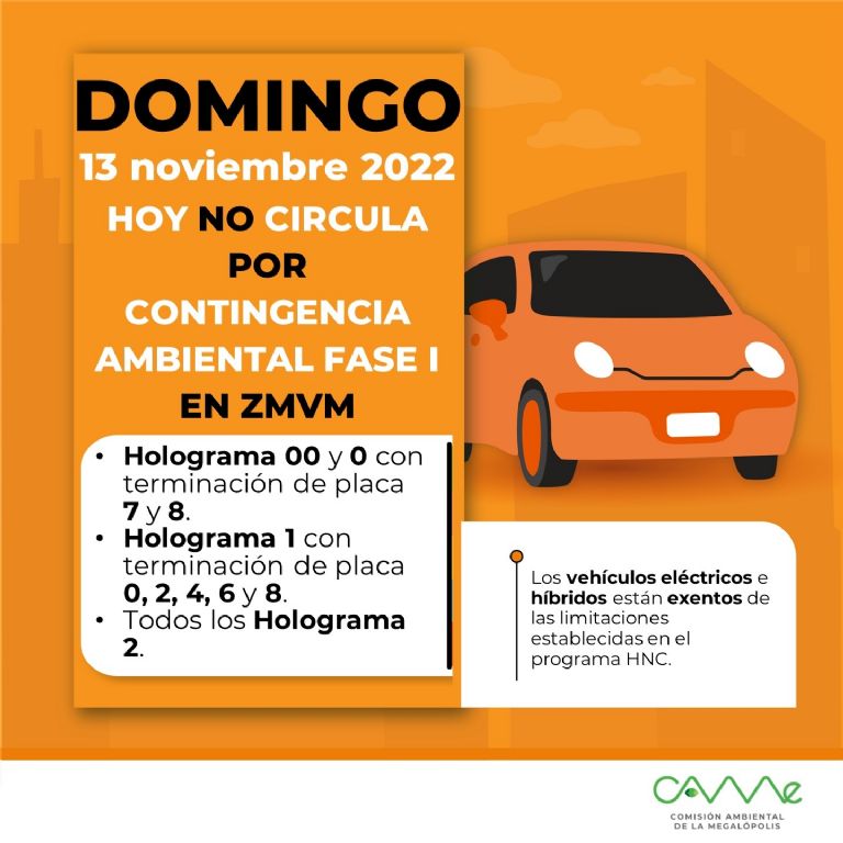 Programa Hoy No Circula por Contingencia Ambiental. Foto: CAMe