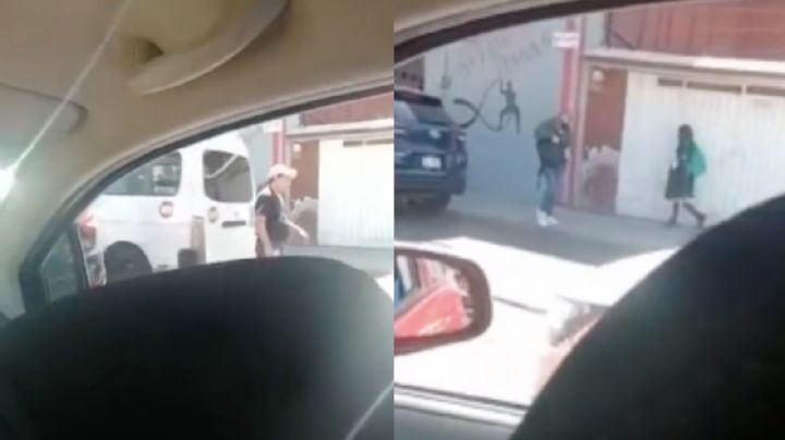 (VIDEO) "¿Se la quería llevar, no?": Captan a 'combi' en el Edomex evitar que pasajera descienda