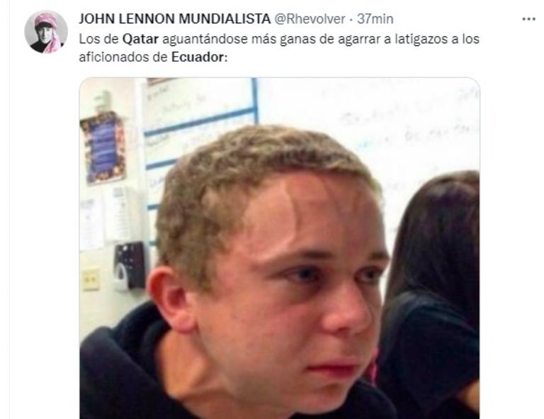 Redes sociales se llenaron de memes por el primer partido del Mundial de Qatar. Foto: Twitter