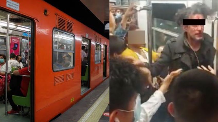 "¡Tengo SIDA!": Captan pelea en el Metro de la CDMX; sujeto termina con el rostro ensangrentado