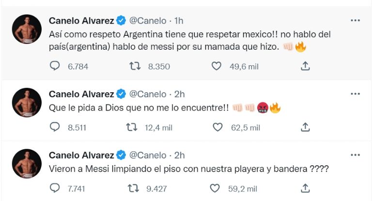 El Canelo Álvarez ataca a Lionel Messi en Twitter