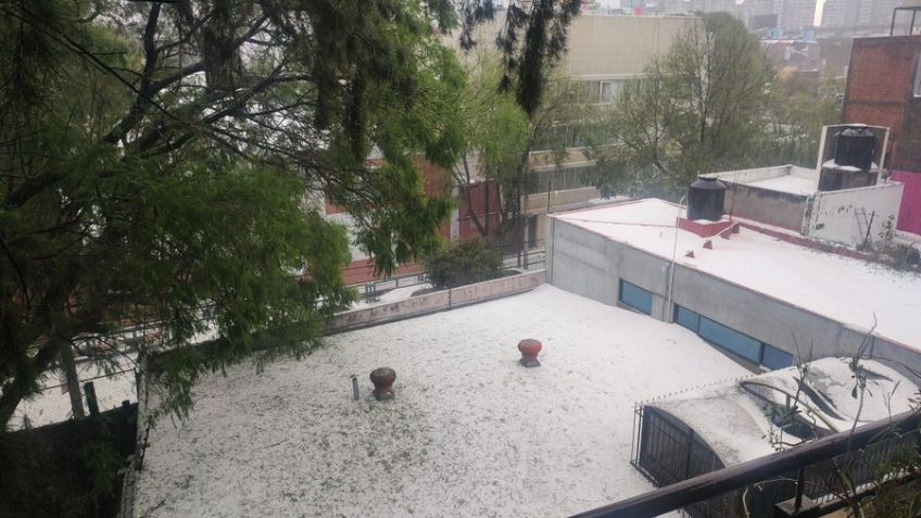 Fuerte granizada sorprende al norte de la Ciudad de México; Se prevén descargas eléctricas