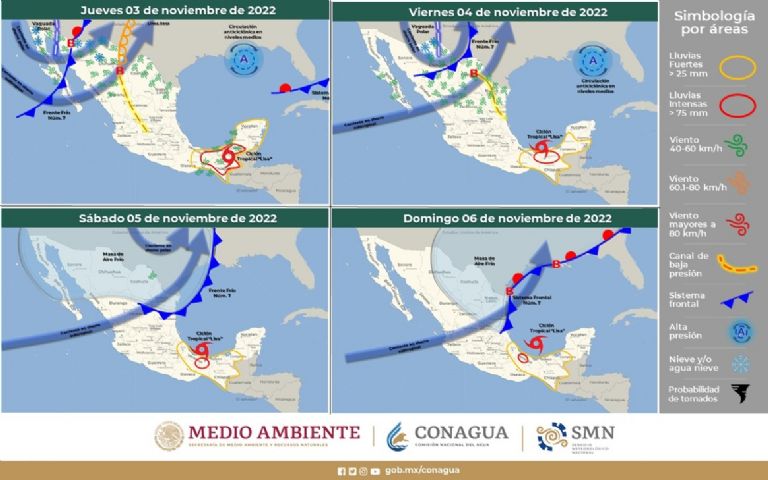 Conagua informa sobre Frente Frío N° 7 en el norte de México. Foto: Twitter