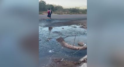 Estudiantes 'conviven' diariamente con aguas negras en Guaymas Norte; Cea no atiende