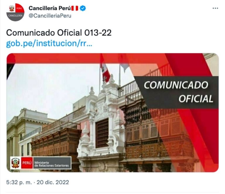 Ministerio de Exteriores de Perú 