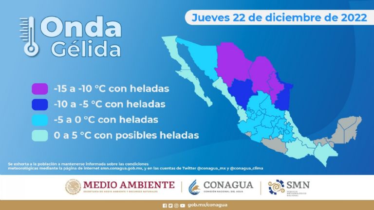Onda Gélida en México. Foto: Conagua