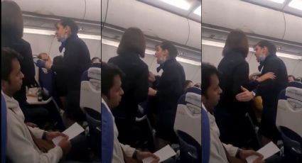(VIDEO) Le colmó la paciencia: Aeromoza estalla contra pasajero en pleno vuelo y lo manda a callar