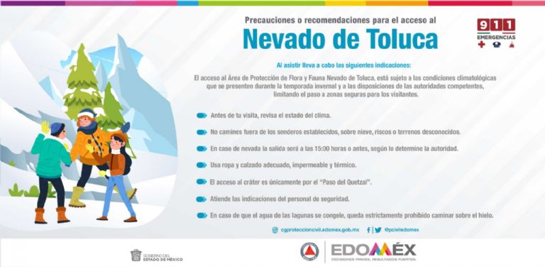 Operativo en el Nevado de Toluca