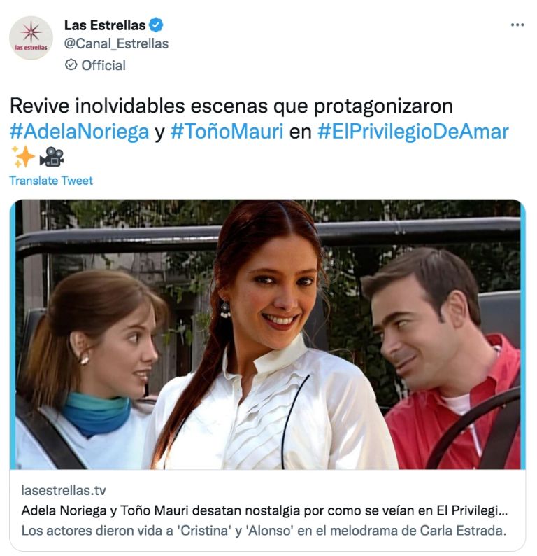 Twitter @Canal_Estrellas