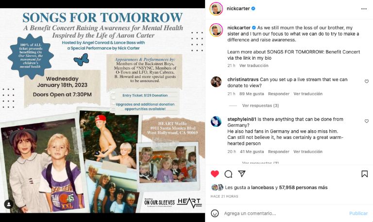 Concierto benéfico Nick Carter 