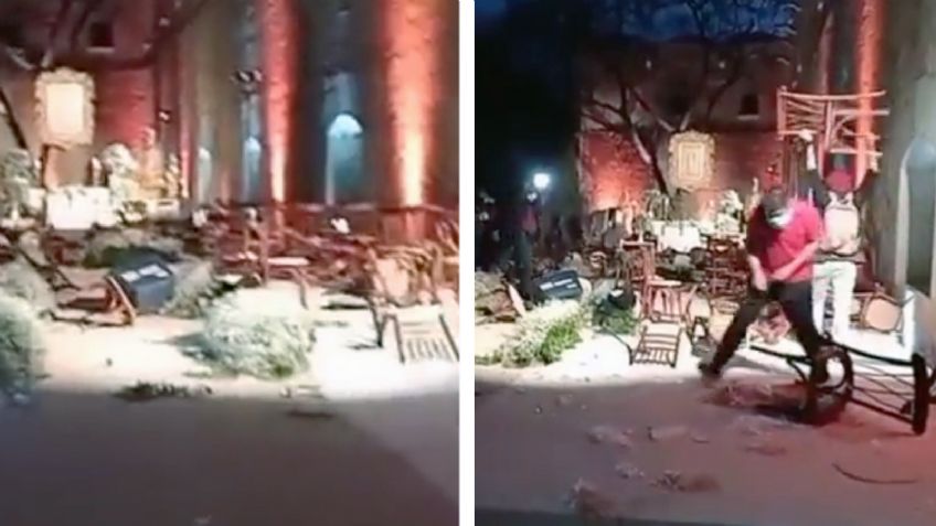 VIDEO: Boicotean boda religiosa de Elba Esther Gordillo; manifestantes causaron destrozos