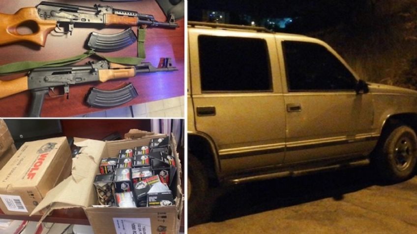 Encuentran armas largas y cartuchos al interior de camioneta abandonada en Nogales