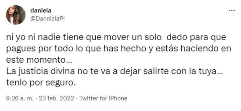 En la imagen, la reacción de Daniela Parra ante el comunicado de Ginny Hoffman