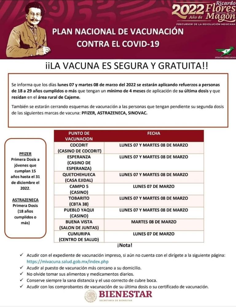 Vacunación en Cajeme