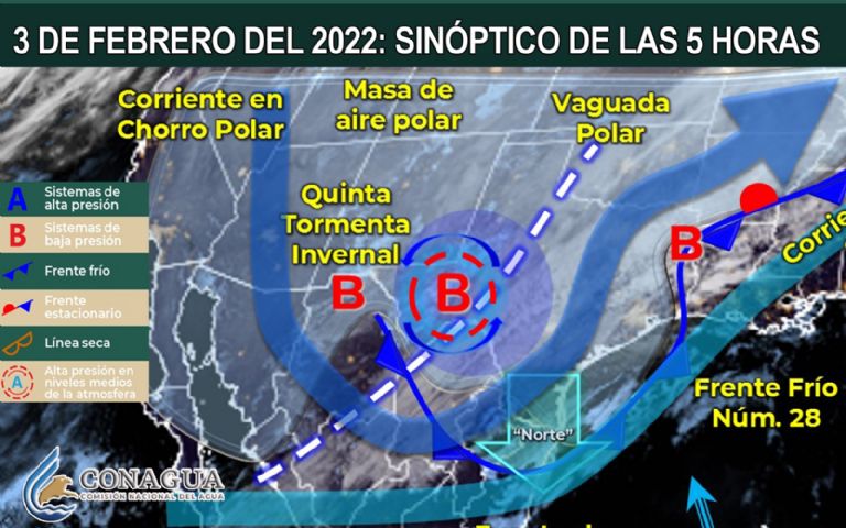 En la imagen, el pronóstico del clima para este jueves 3 de febrero