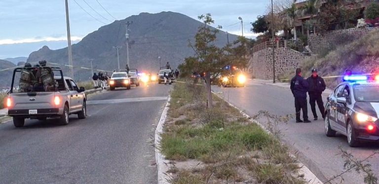 En la imagen, la movilización por el ataque armado en Guaymas