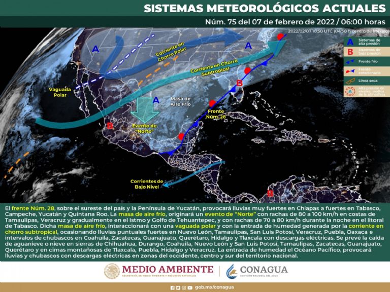 Pronóstico del clima para México, según Conagua