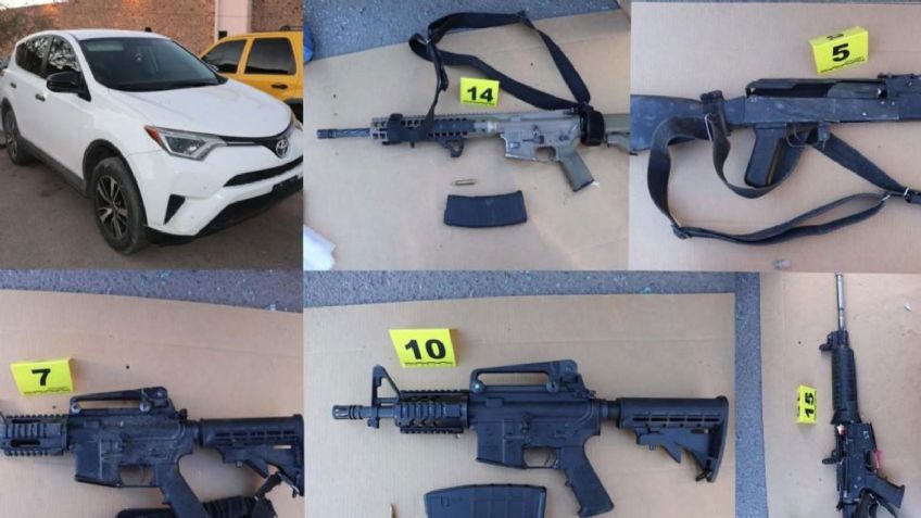Recuperan vehículo y decomisan armas de fuego tras ataque armado en Caborca