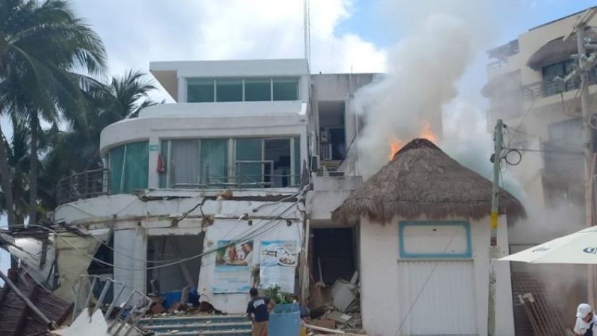 Tanque de gas explota en restaurante de Playa del Carmen; autoridades reportan 2 personas sin vida
