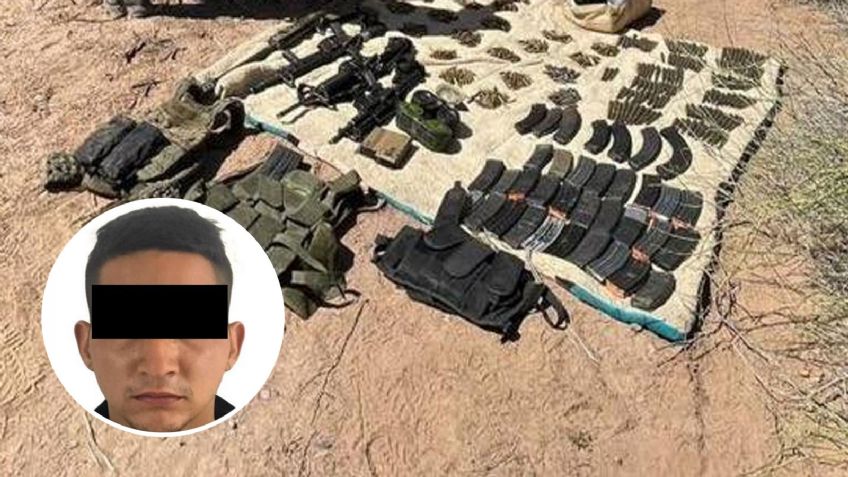 Golpe al crimen: En Caborca, aseguran a Francisco 'N' con 4 armas de fuego y droga