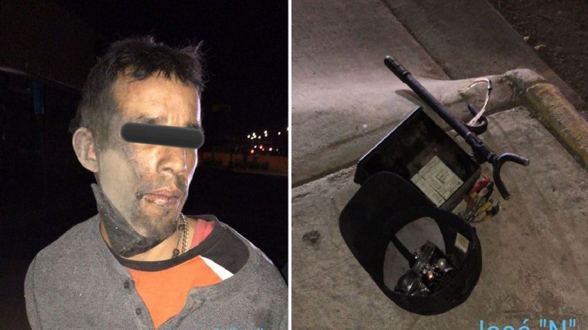 Lo sorprenden robando partes de un automóvil en pleno bulevar de Hermosillo