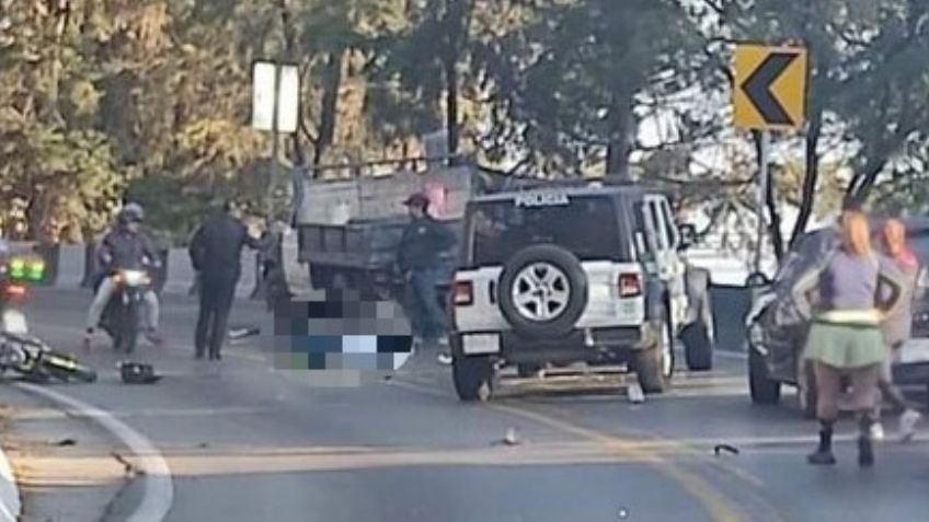 Fatal: Carretera México-Cuernavaca registra fuerte accidente; reportan motociclista sin vida