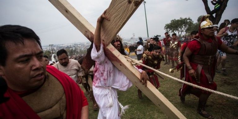 En la imagen, una de las representaciones de la Pasión de Cristo, en Iztapalapa, CDMX