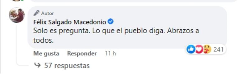 En la imagen, Félix Salgado aclara tras crear polémica por proponer reelección de AMLO
