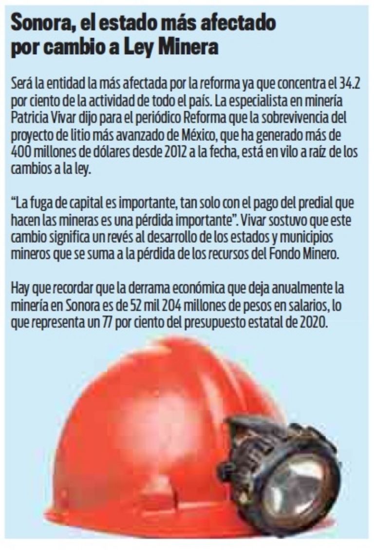 Sonora, la entidad más afectada por la Ley Minera
