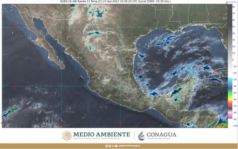 Conagua comparte el pronóstico del clima y el tiempo de este miércoles.