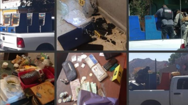Cateo en Guaymas: Aseguran a nueve personas e incautan drogas y máquinas tragamonedas