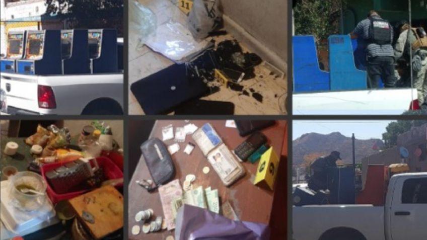 Cateo en Guaymas: Aseguran a nueve personas e incautan drogas y máquinas tragamonedas