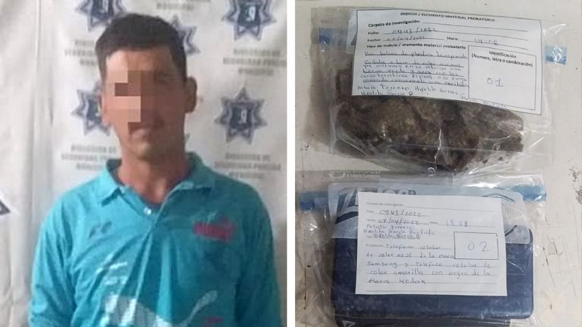 Cae presunto narcomenudista en Caborca; le encontraron marihuana y dinero en efectivo