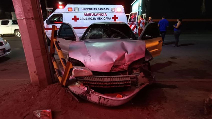 Tras provocar tres choques en el centro de la ciudad, joven es detenido en Caborca