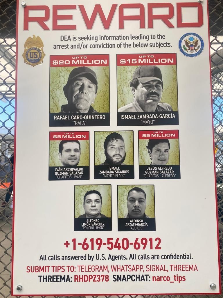 En la imagen, el primer cartel que publicó la DEA en días recientes para dar con capos mexicanos.