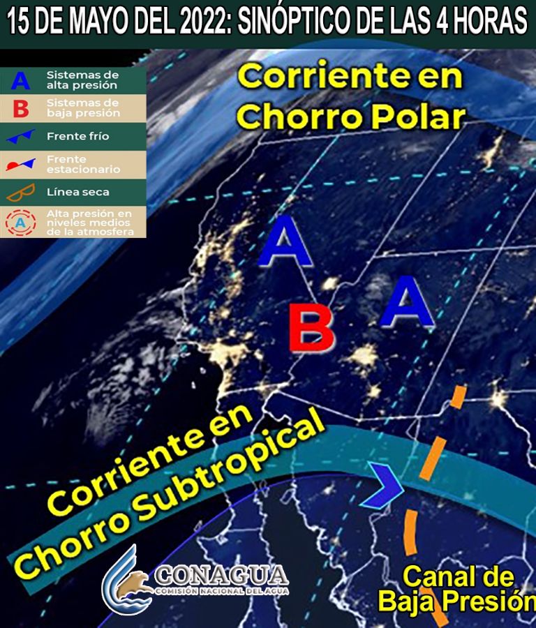 La Conagua comparte el pronóstico del clima y el tiempo de este domingo 15 de mayo.