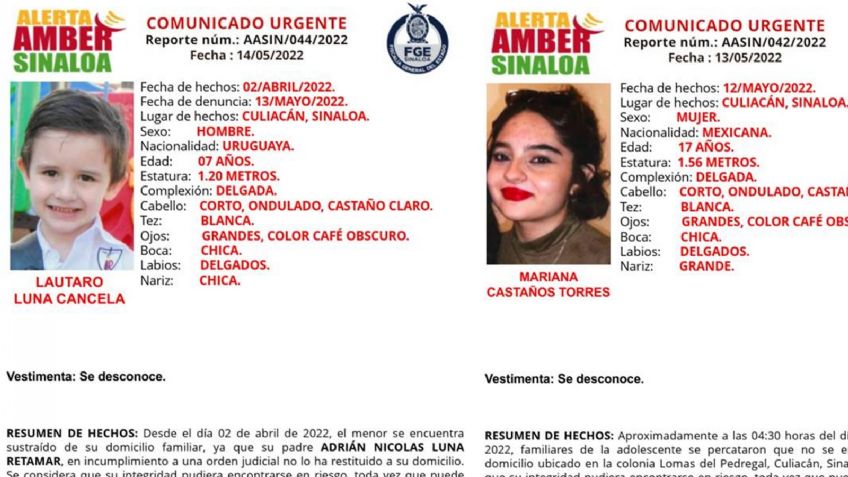 Reportan desaparición de cuatro menores de edad en Sinaloa; sus familias los buscan