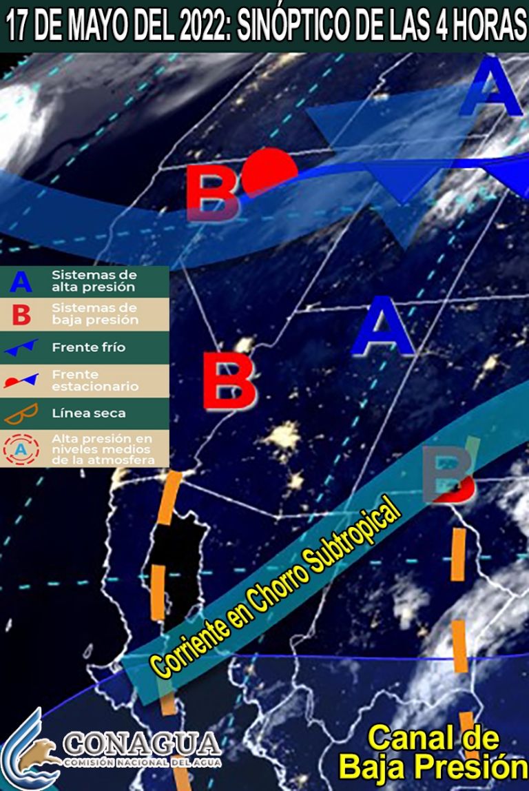 Conagua comparte el pronóstico del clima y el tiempo que se prevé en Sonora.