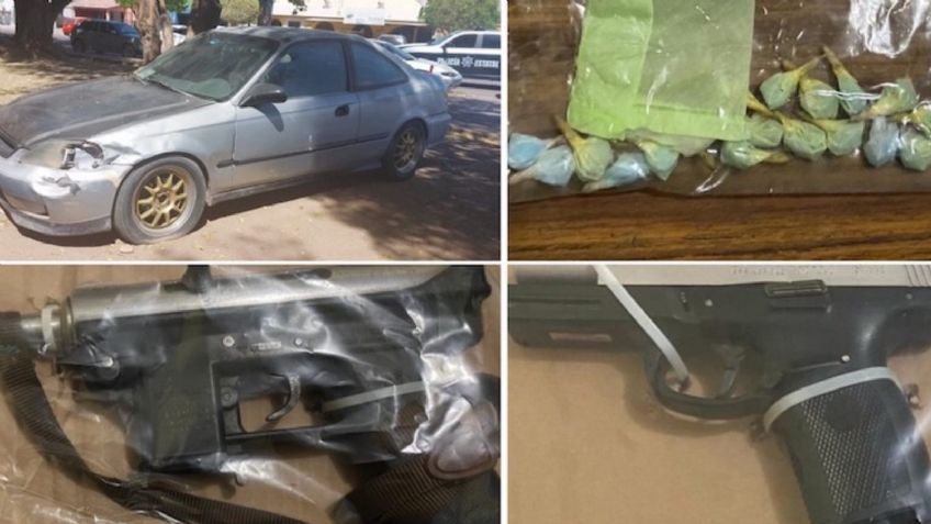 Ciudad Obregón: Aseguran dos armas de fuego, tres vehículos robados y narcóticos