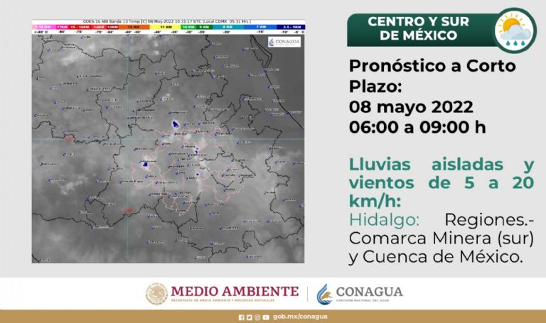Conagua comparte el pronóstico del clima y el tiempo de este domingo para el Valle de México.