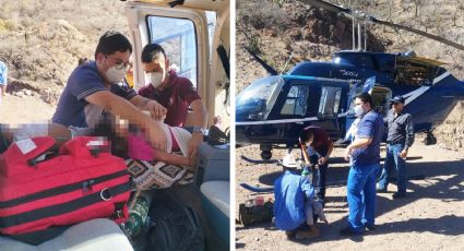 En helicóptero, trasladan de emergencia a cuatro niños guarijíos a hospital de Ciudad Obregón