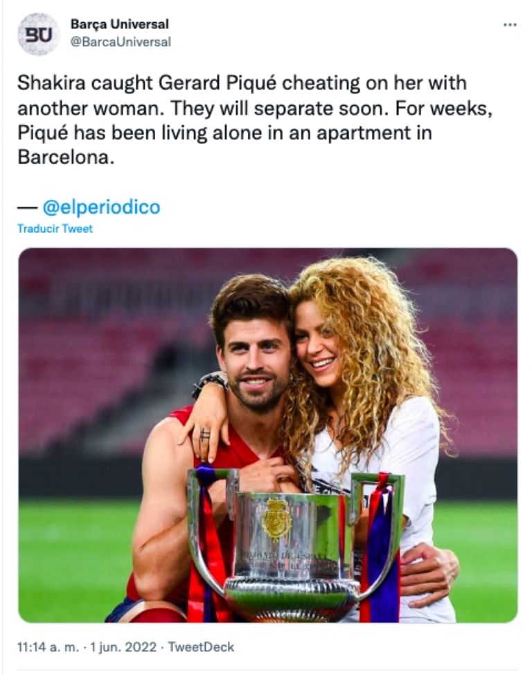 Shakira y Piqué podrían estar separados 