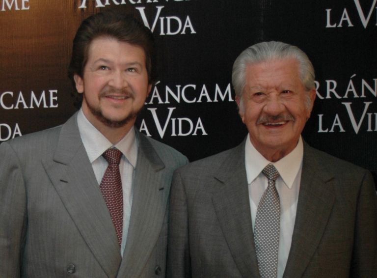 Ignacio López Tarso y su hijo Juan Ignacio Aranda