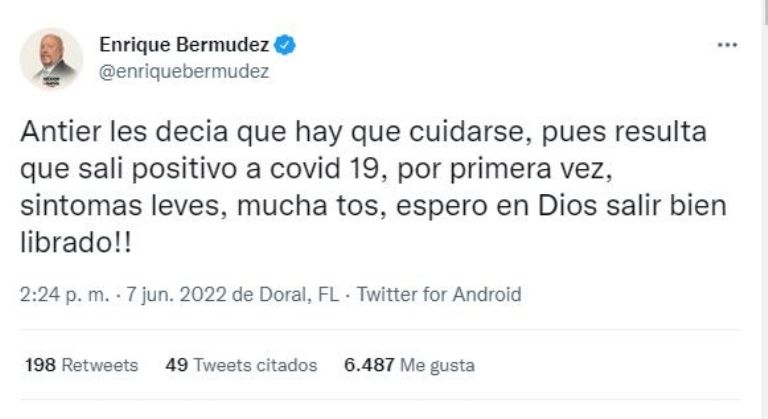 'Perro' Bermúdez revela que le dio Covid-19