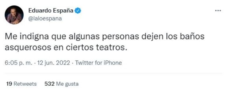 Eduardo España revela que esto le indigna del público
