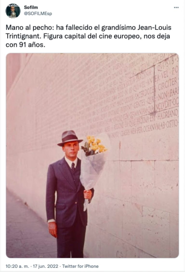 Muerte del actor Jean-Louis Trintignant 