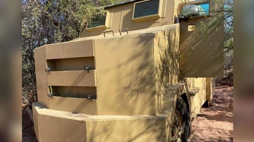 Aseguran en Sonora "monstruo" blindado, seis fusiles de asalto y más de 2 mil cartuchos